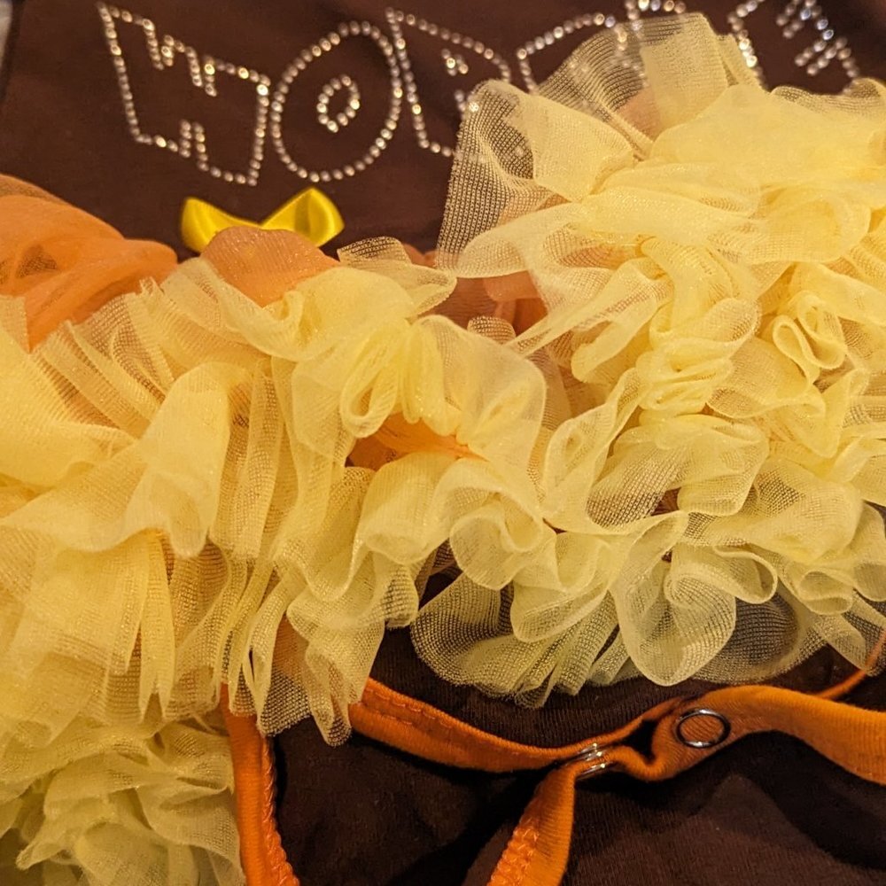 Thanksgiving Baby Girl Tutu Dress Studs Gobble Til You Wobble New 3-6M - Picture 5 of 8